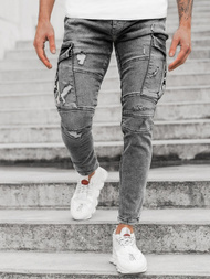 Spodnie jeansowe męskie szare OZONEE O/B5721