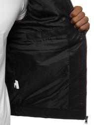 Kurtka skórzana męska czarna OZONEE JB/JP1129