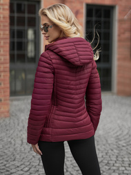 Kurtka damska pikowana bordowa OZONEE JS/11Z8228Z