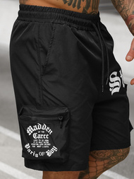 Spodenki męskie cargo z kieszeniami czarne OZONEE JS/27K6551/3