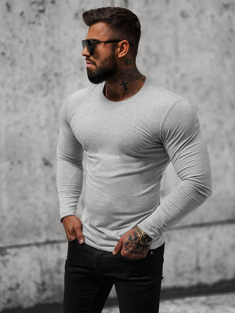 Longsleeve męski szary OZONEE O/B260
