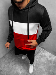 Bluza z kapturem męska czerwona OZONEE JS/JZ11059Z