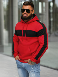 Bluza z kapturem męska czerwona OZONEE JS/8B1309/18