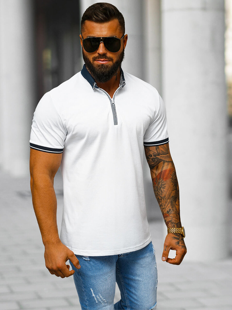 Футболка Поло Чоловіча Бiла OZONEE O/DA743