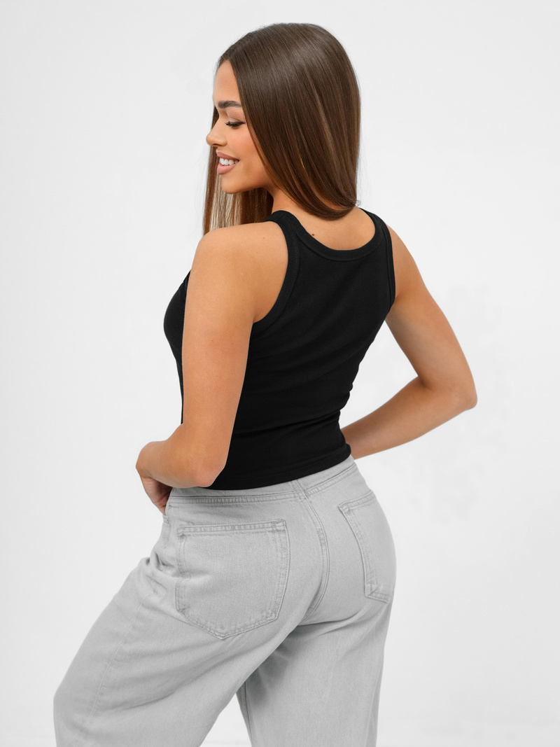 Top damski na ramiączkach czarny OZONEE JS/96T665/3