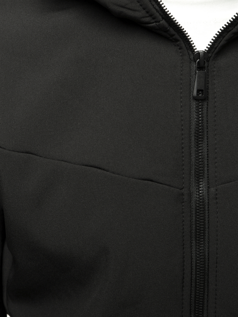 Kurtka softshell męska z kapturem czarna OZONEE JS/KS2188