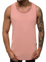 Koszulka bez rękawów męska różowa OZONEE O/1205 