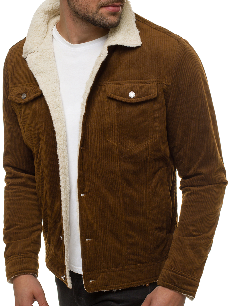 Kurtka męska jeans brązowa OZONEE JB/JP1179/2