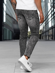 Spodnie jeansowe męskie slim fit czarne OZONEE NB/MP0069NZ