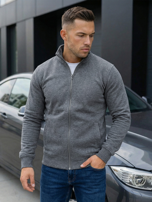 Bluza męska rozpinana ciemno-szara OZONEE JS/2002Z