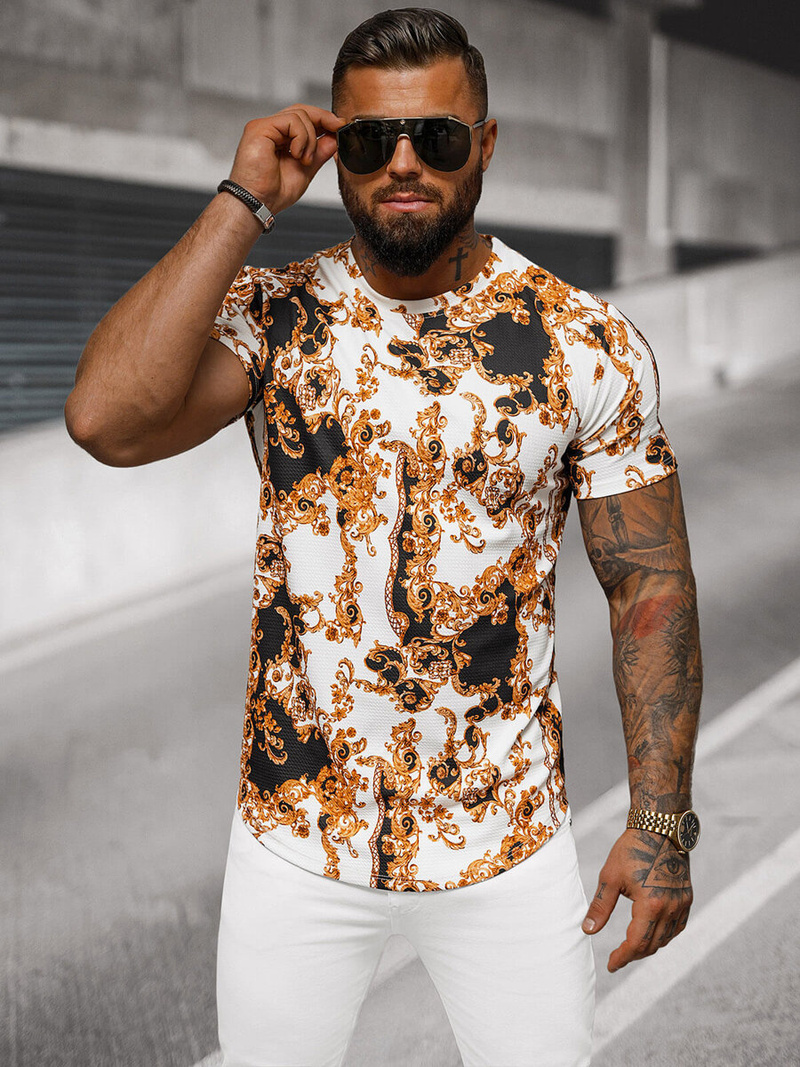 T-shirt męski biały OZONEE O/PT013