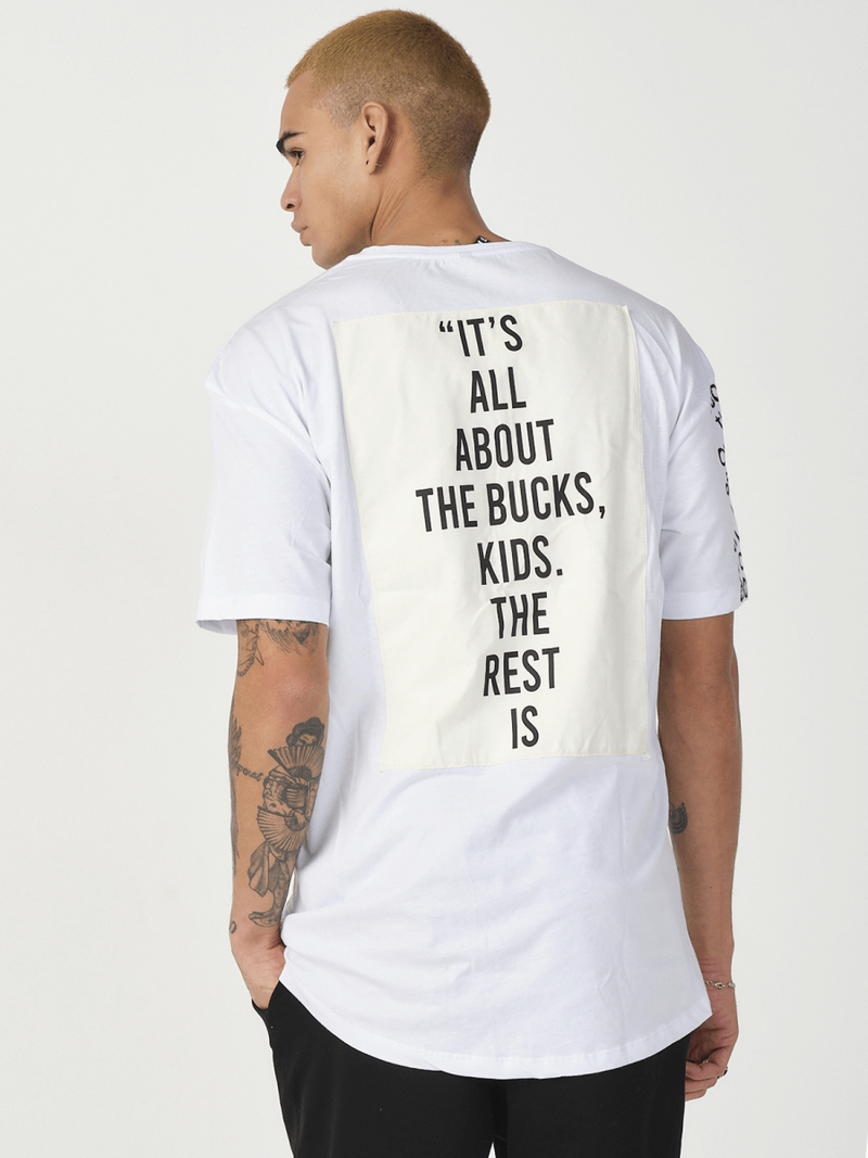 T-Shirt męski z nadrukiem biały OZONEE MR/21550