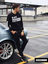 Штани чоловічі джоггери Чорнi OZONEE A/705