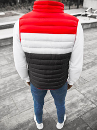 Kamizelka męska pikowana czerwono-czarna OZONEE JS/M13076/392AZ