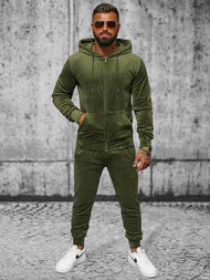 Komplet dresowy męski welurowy khaki OZONEE JS/8C1169/29