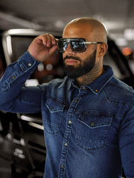 Koszula męska jeansowa niebieska OZONEE O/51411