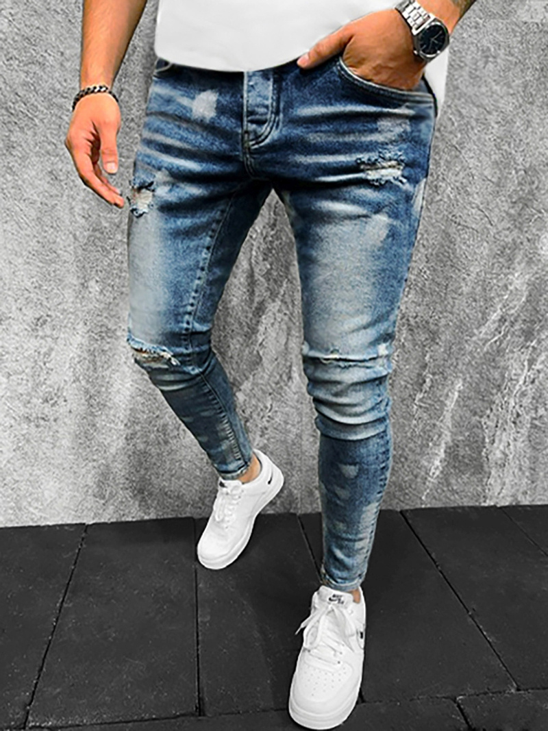 Spodnie jeansowe męskie niebieskie OZONEE O/B5458