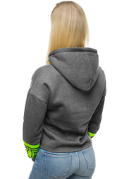 Bluza z kapturem damska grafitowa OZONEE JS/KSW2034