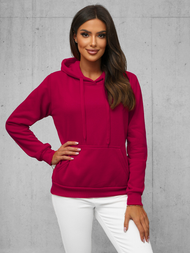 Bluza z kapturem damska bordowa OZONEE JS/W02Z