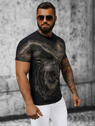 T-shirt męski slim fit czarny OZONEE NB/MT3039