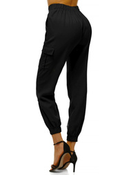 Spodnie damskie joggersy czarne OZONEE O/HM005