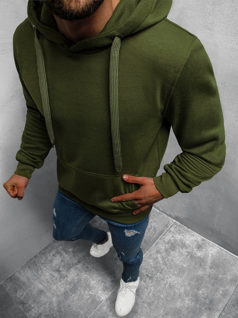 Bluza męska z kapturem khaki OZONEE JS/2009Z