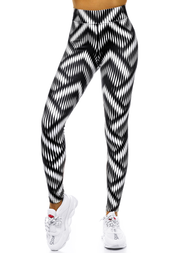 Legginsy damskie czarno-białe OZONEE O/20700