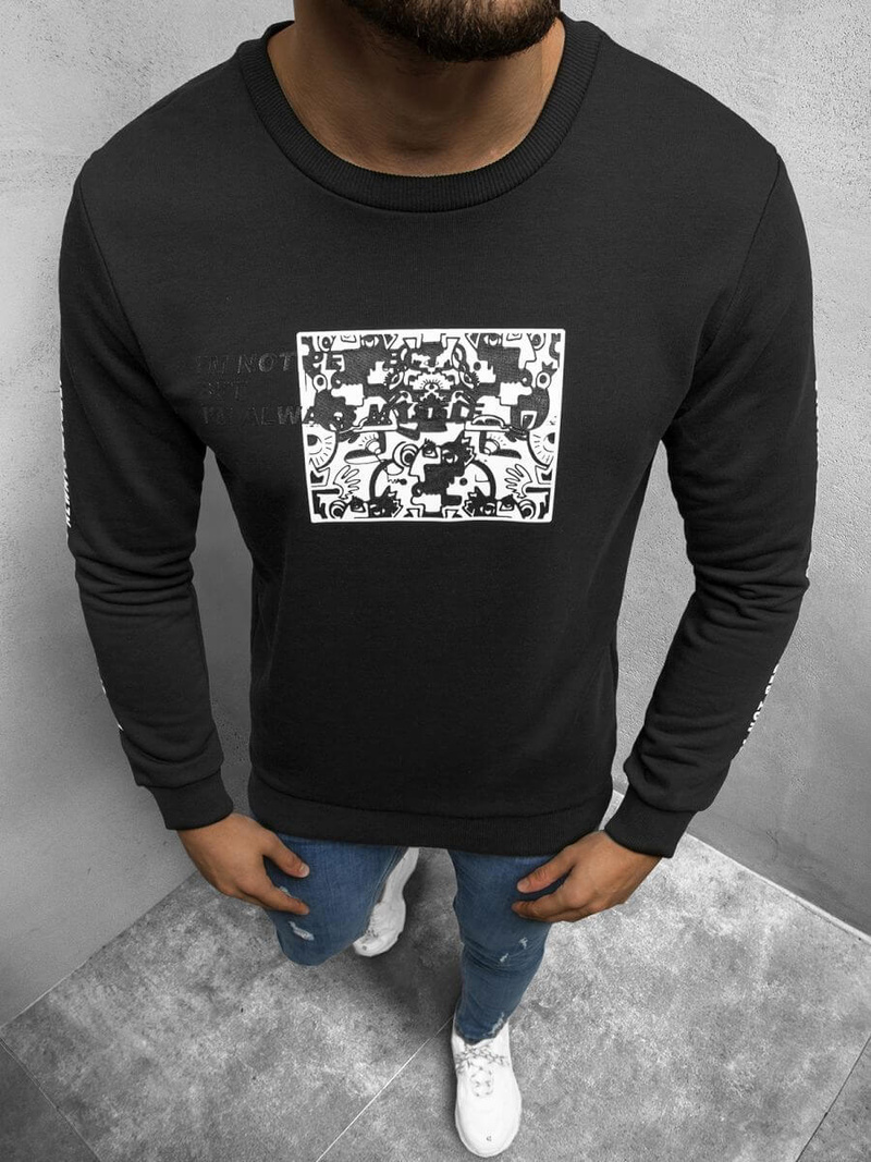 Bluza męska czarna OZONEE B/21402044