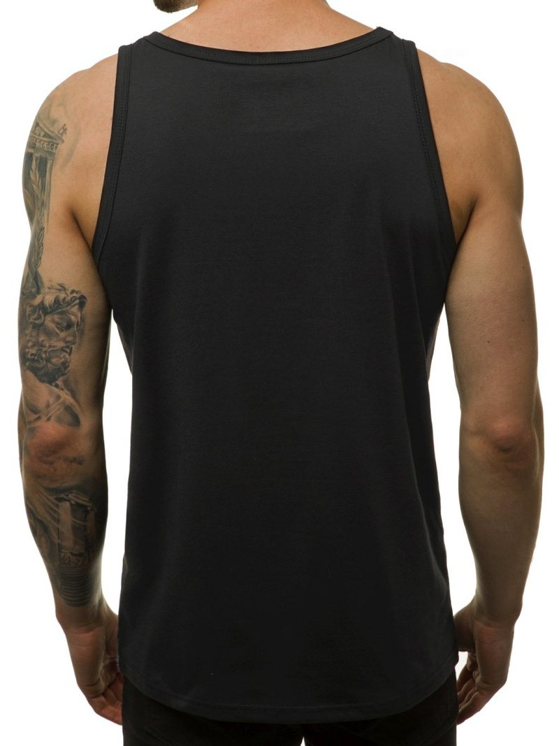 T-Shirt męski bez rękawów czarny OZONEE JS/SS11037