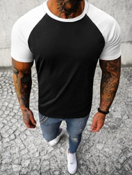 T-shirt męski czarno-biały OZONEE JS/8T82/9