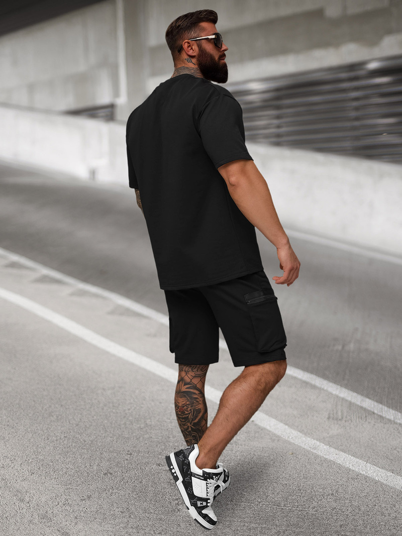 Komplet dresowy męski loose fit czarny OZONEE JS/27C6532/3