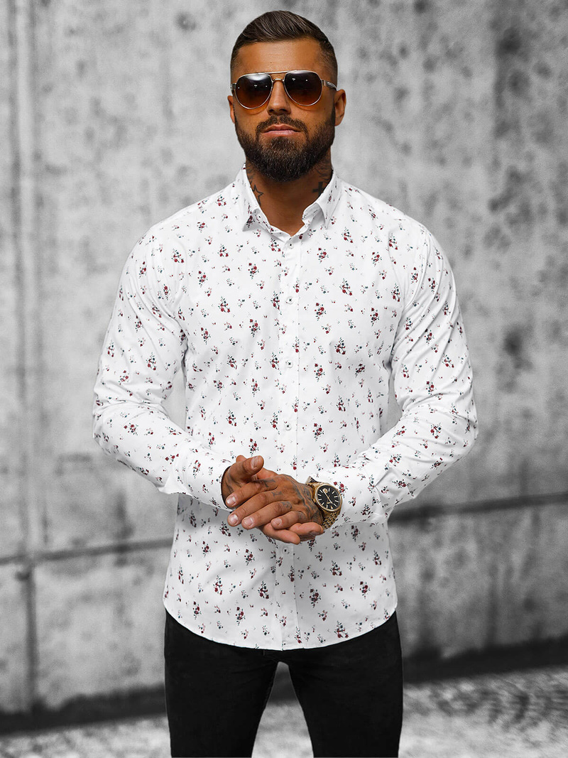 Koszula męska biała OZONEE O/V67