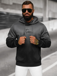 Bluza z kapturem męska grafitowo-czarna OZONEE JS/27B6501/5