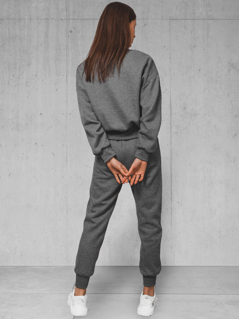 Komplet dresowy oversize dwuczęściowy damski grafitowy OZONEE JS/8C71/5