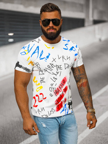 T-shirt męski biały OZONEE JS/8T1211/1