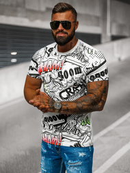 T-shirt męski biały OZONEE O/T137/1