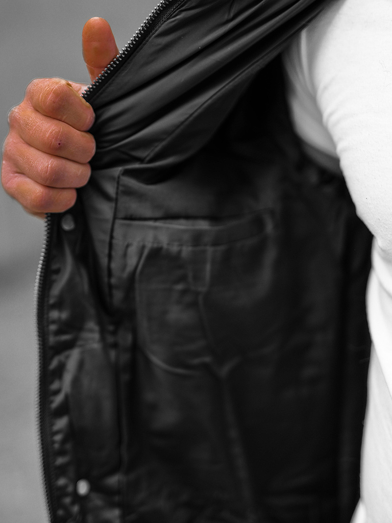 Kurtka zimowa męska pikowana czarna OZONEE O/M799