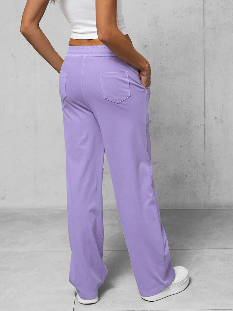 Spodnie jeansowe damskie wide leg fioletowe OZONEE O/330097