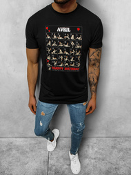 T-Shirt męski czarny OZONEE NB/3005