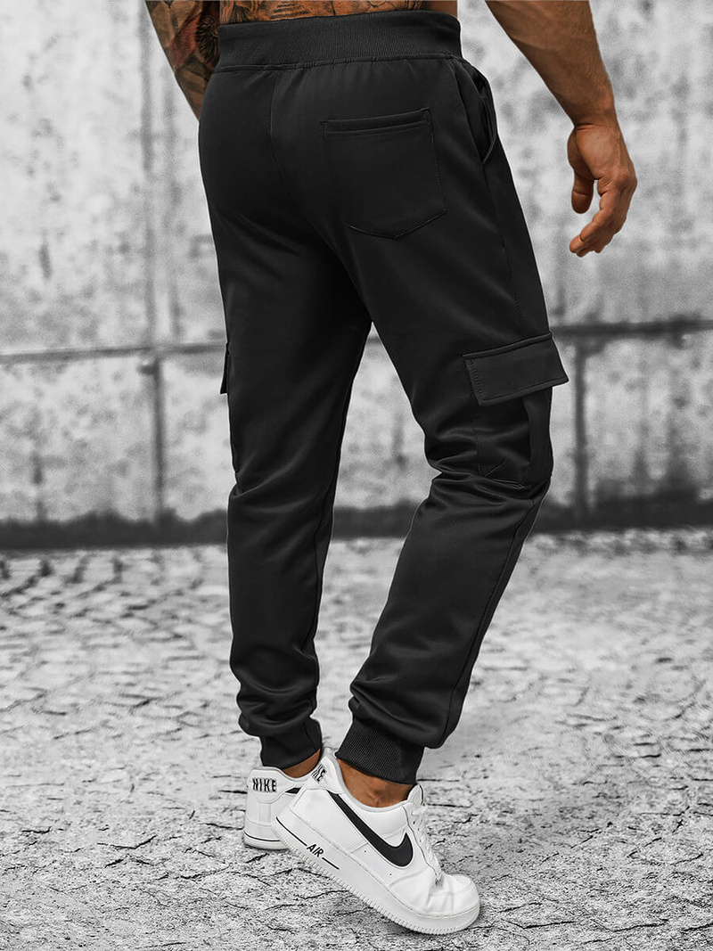 Spodnie dresowe męskie czarne OZONEE JS/8K1130/3