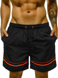 Spodenki kąpielowe męskie czarno-pomarańczowe OZONEE O/YW07007/1/48