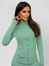 Жіноча надлегка спортивна куртка Зелена OZONEE JS/17B553/88