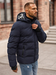 Kurtka zimowa męska pikowana granatowa OZONEE JS/5M756/215Z