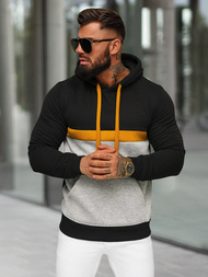 Bluza z kapturem męska czarna OZONEE JS/8B1319/3