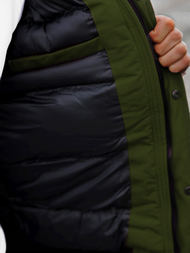 Kurtka zimowa męska z futerkiem khaki OZONEE JS/M2019/136