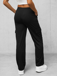 Spodnie damskie z szeroką nogawką czarne OZONEE O/HGM6616