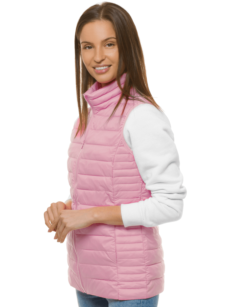 Kamizelka damska pikowana pudrowa OZONEE JS/M23038/354