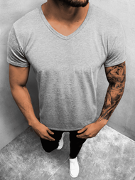 T-Shirt męski bez nadruku szary OZONEE JS/712007