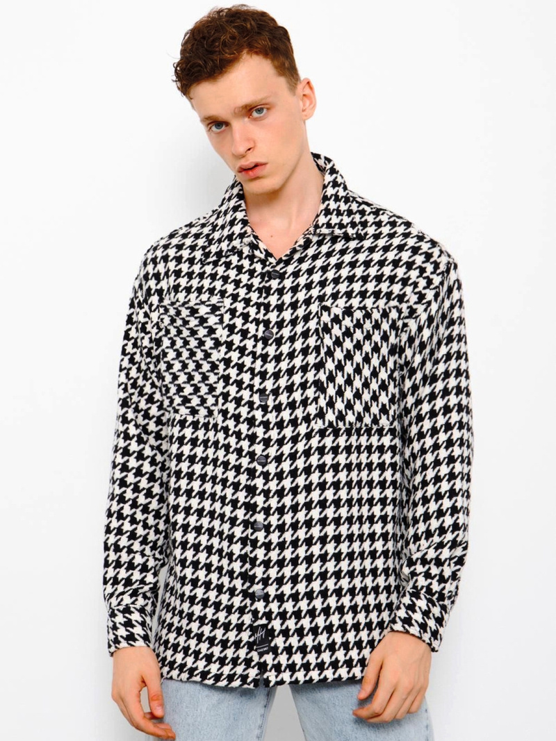 Сорочка чоловіча Чорно-Бiла OZONEE MACH/G809