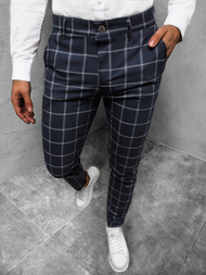 Spodnie męskie chino materiałowe granatowe OZONEE DJ/5590